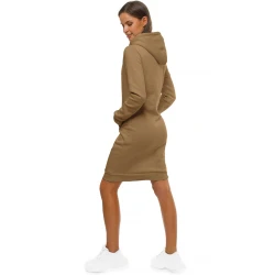 Moteriška tamsiai ruda suknelė su gobtuvu Margaret