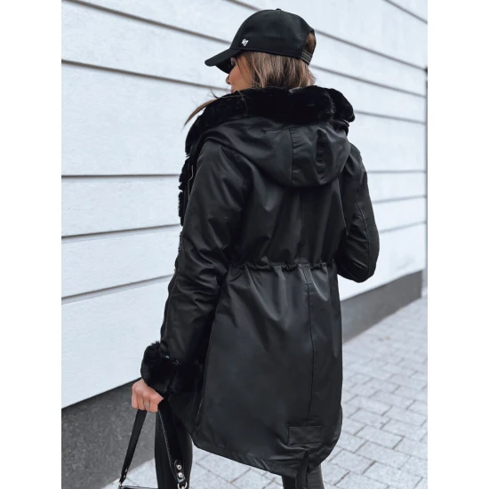 Juoda moteriška striukė su juodu kailiu Arctic TY3986