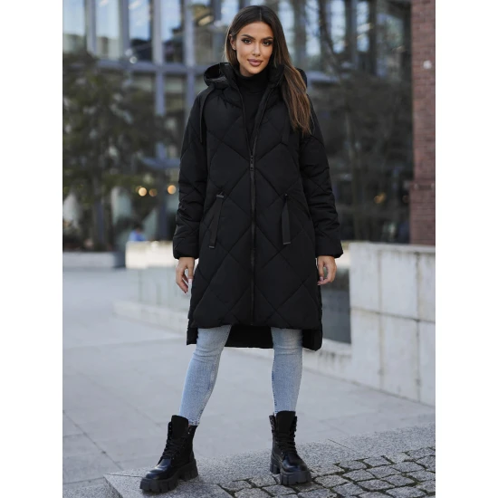 Ilga juoda žieminė striukė Steper