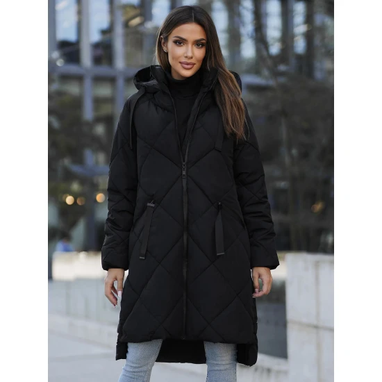 Ilga juoda žieminė striukė Steper