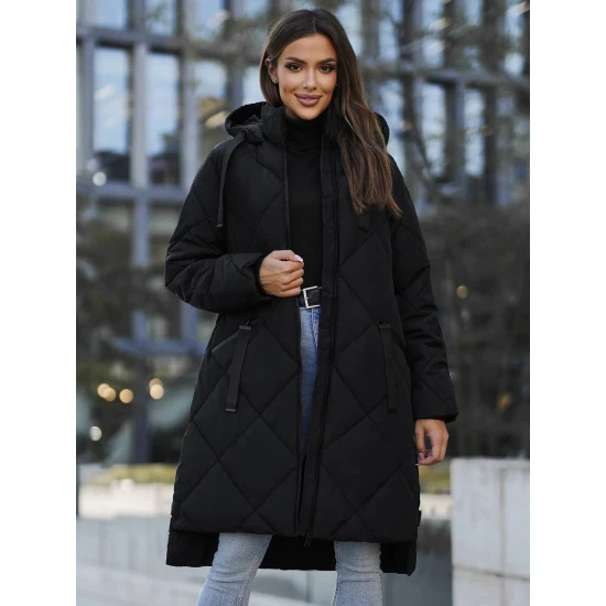 Ilga juoda žieminė striukė Steper