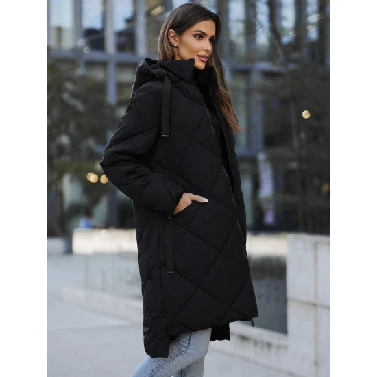 Ilga juoda žieminė striukė Steper