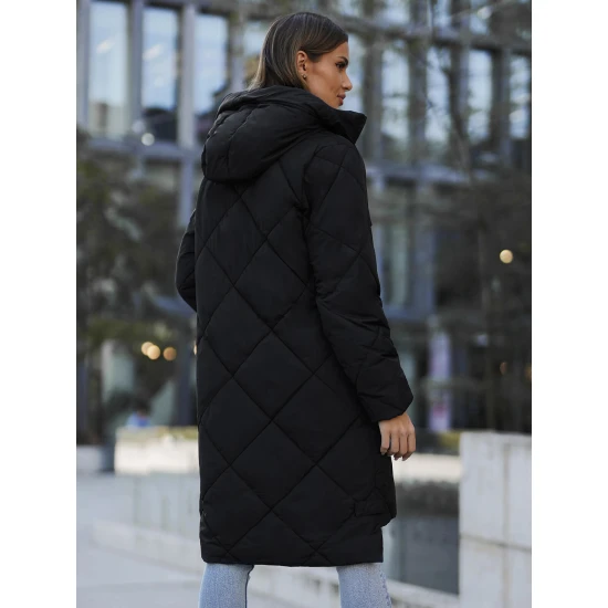 Ilga juoda žieminė striukė Steper