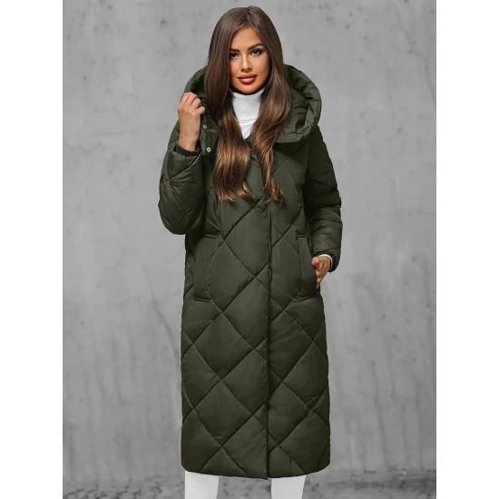 Moteriška žalia dygsniuota žieminė striukė Coco JS/5M3173/136