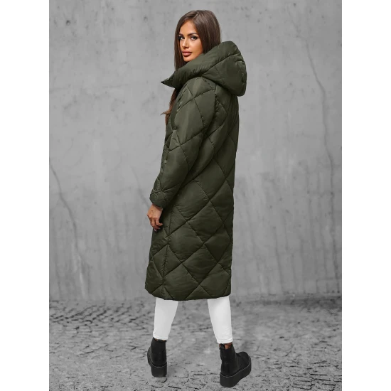 Moteriška žalia dygsniuota žieminė striukė Coco JS/5M3173/136