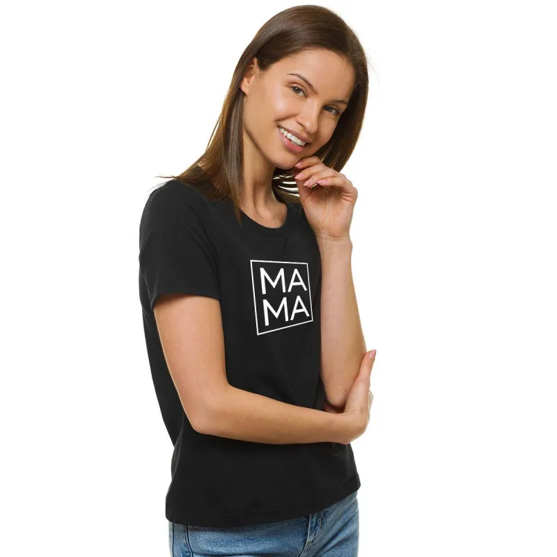 Moteriški juodi marškinėliai MAMA JS/SD211