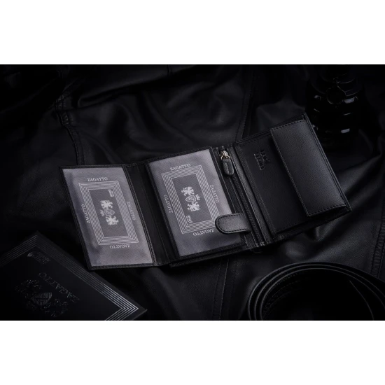 Vyriška piniginė iš natūralios odos Simal (su raudona detale) ZG-N4-F9 Premium