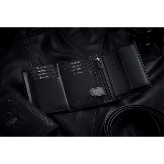 Vyriška piniginė iš natūralios odos Simal (su raudona detale) ZG-N4-F9 Premium