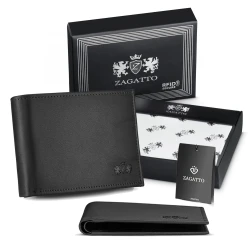 Vyriška piniginė iš natūralios odos Slim (juoda) 