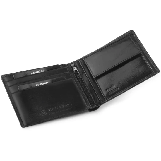 Vyriška piniginė iš natūralios odos Scott (juoda) ZG-062-BAR Premium