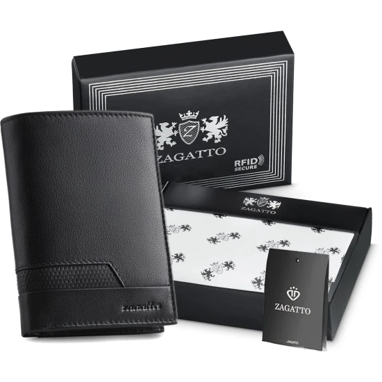 Vyriška piniginė iš natūralios odos Rodney (juoda) ZG-N4-F6 Premium