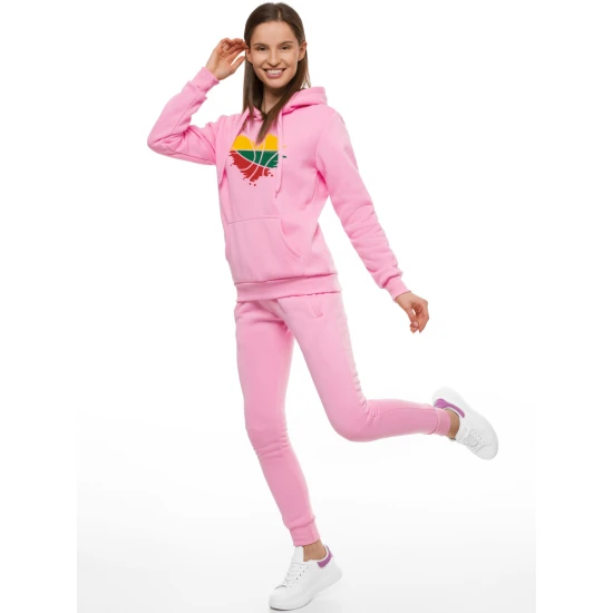 Šviesiai rožinis moteriškas rinkinys su gobtuvu Lietuva 02 - AY0327