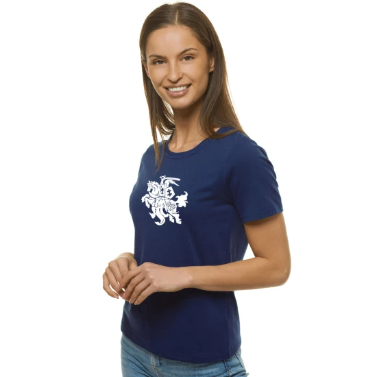 Moteriški tamsiai mėlynos spalvos marškinėliai Vytis JS/SD211