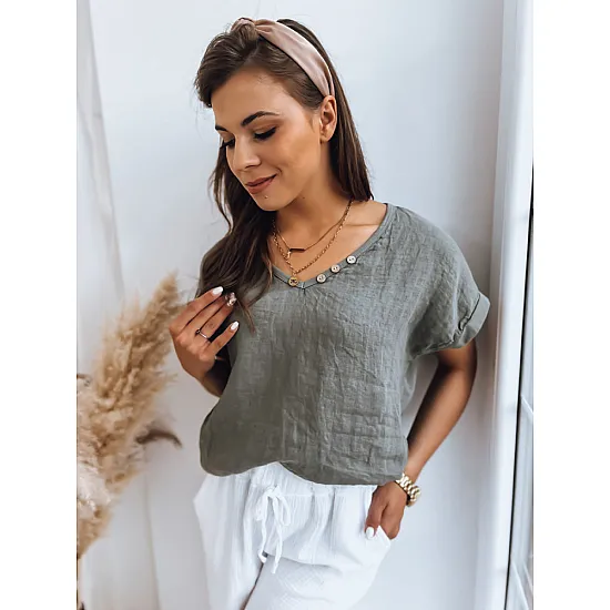Žalia lino palaidinė Tulum RY2247