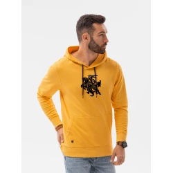 Geltonos spalvos džemperis su gobtuvu Vytis