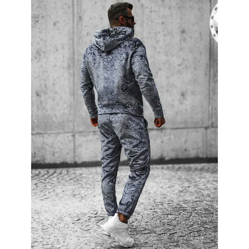 Grey velour jumper for men Omilo O/D8123/9153