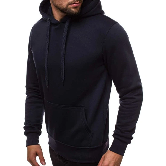 Tamsiai mėlynos spalvos vyriškas džemperis su gobtuvu Buvoli JS/2009