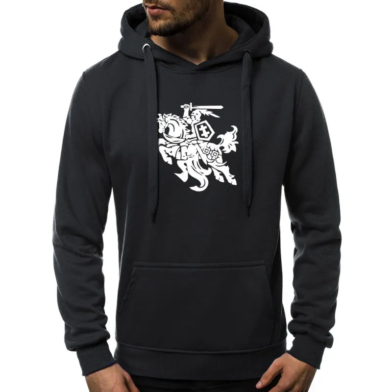 Black mens hooded sweatshirt Vytis JS/2009