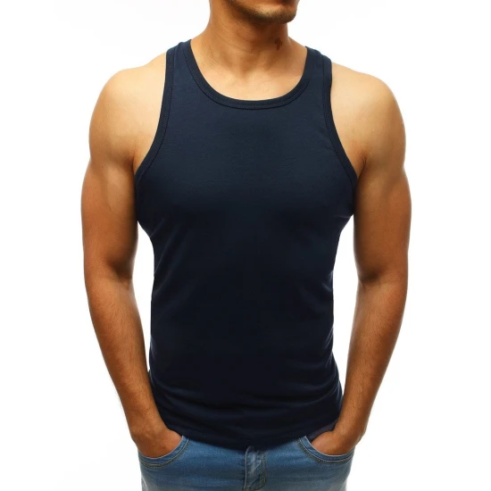 Akcija Vyriški berankoviai tamsiai mėlyni marškinėliai Cardi rx3492