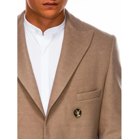 Vyriškas rusvos spalvos paltas Halon C429