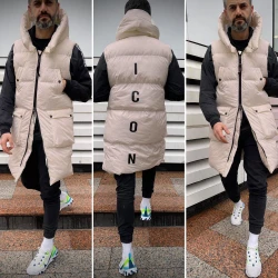 Rusva vyriška liemenė su gobtuvu Fegol