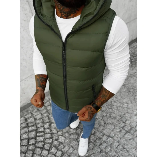 Tamsiai žalia liemenė su gotuvu Nanor JS/M805/136