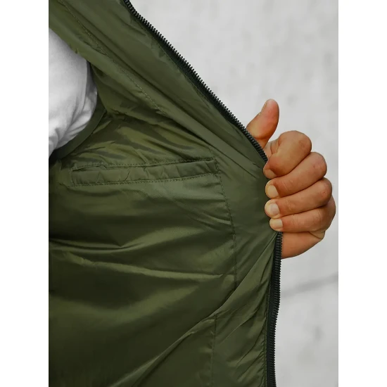 Tamsiai žalia liemenė su gotuvu Nanor JS/M805/136