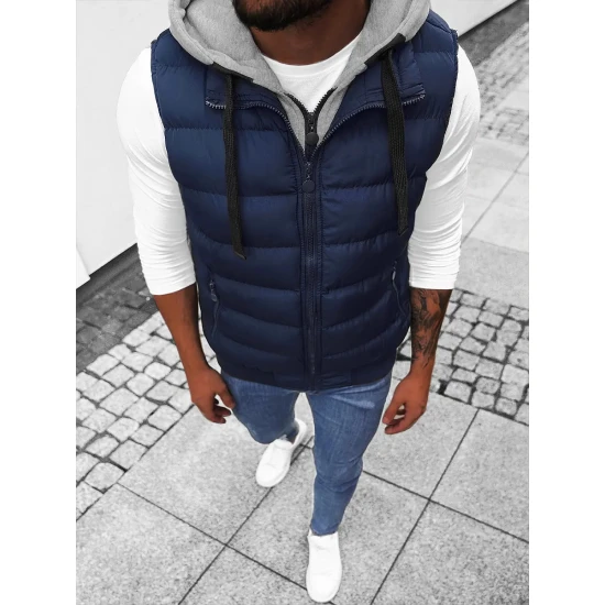 Vyriška tamsiai mėlyna liemenė su gobtuvu Neril JS/M751/215