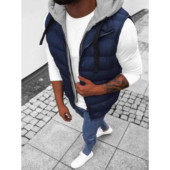 Vyriška tamsiai mėlyna liemenė su gobtuvu Neril JS/M751/215