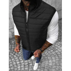 Dygsniuota vyriška juoda liemenė Lider