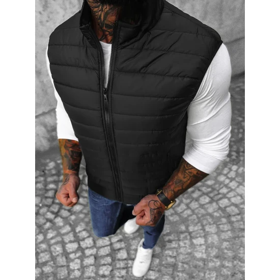 Dygsniuota vyriška juoda liemenė Lider JS/MY77