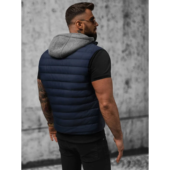 Tamsiai mėlyna liemenė su gobtuvu Naron Liemenės