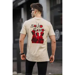 Vyriški rusvos spalvos marškinėliai Squid Game