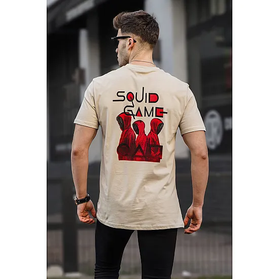 Vyriški rusvos spalvos marškinėliai Squid Game PK5383 Premium