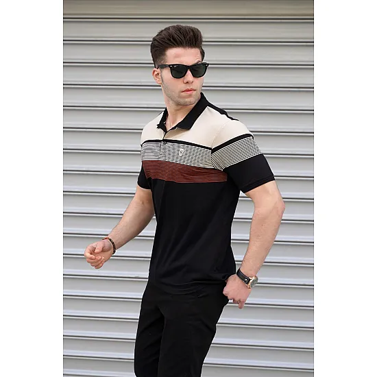 Juodi vyriški polo marškinėliai Mogar PK5719 Premium