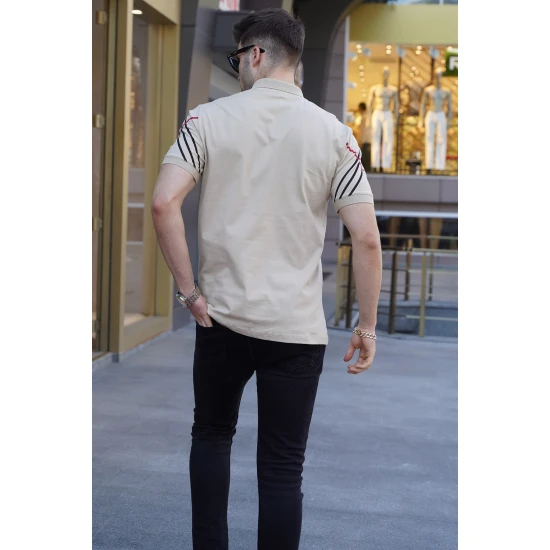 Vyriški rusvi polo marškinėliai Zol PK5870 Premium