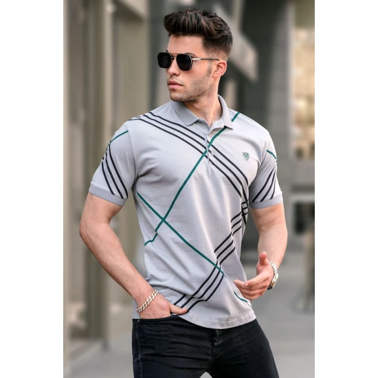Vyriški pilki polo marškinėliai Zol PK5870 Premium
