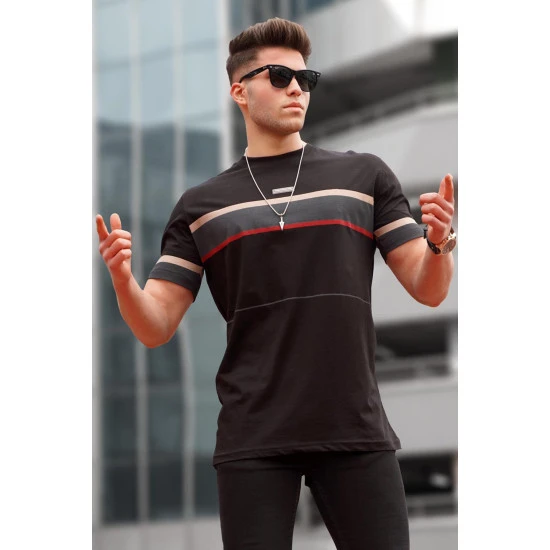 Vyriški juodi marškinėliai Geoffrey PK5372 Premium