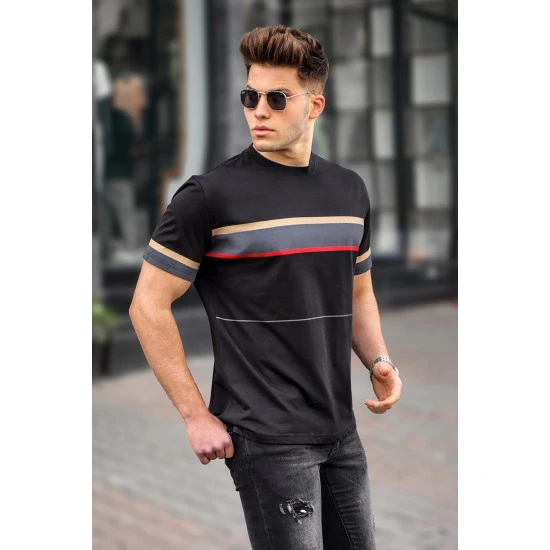 Vyriški juodi marškinėliai Geoffrey PK5372 Premium