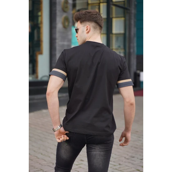 Vyriški juodi marškinėliai Geoffrey PK5372 Premium