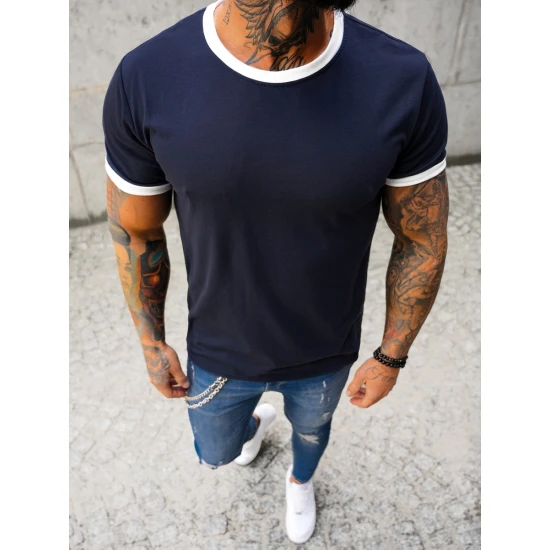 Vyriški tamsiai mėlyni marškinėliai Manter Vienspalviai marškinėliai