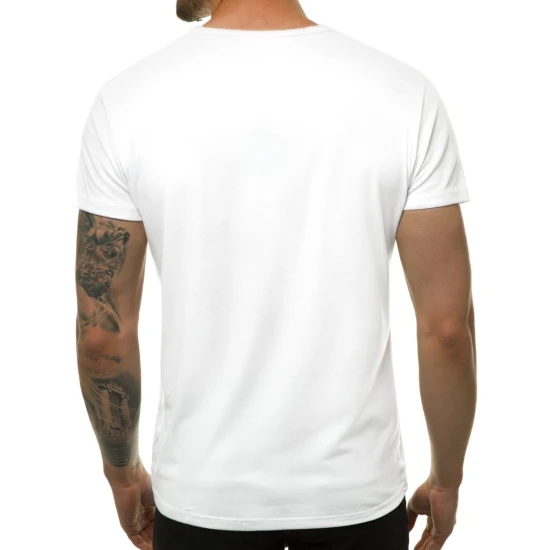 Vyriški baltos spalvos marškinėliai Belo 712006