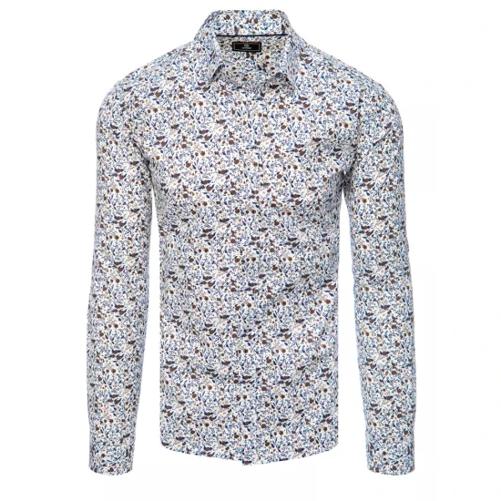 Vyriški gelėti balti marškiniai Forel DX2385