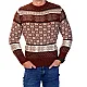 Vyriškas bordo Kalėdinis megztinis Snowflake h4044 Premium