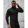 Vyriškas juodas megztinis su užtrauktuku Karim NB/MM6004/4