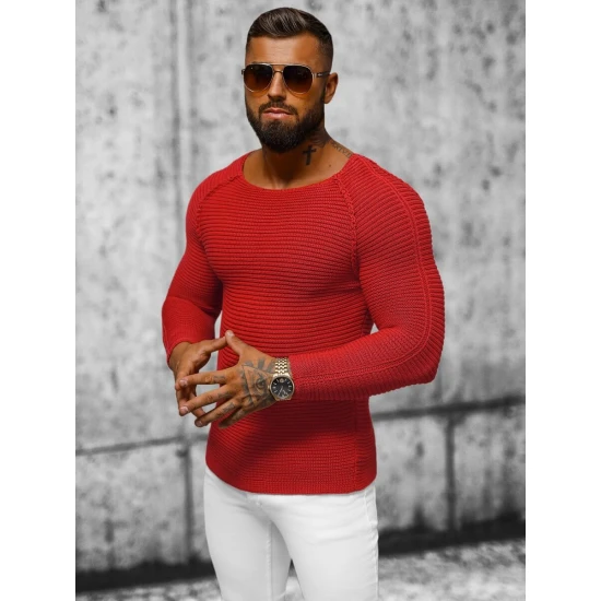 Vyriškas raudonas megztinis Terel L/1442Z
