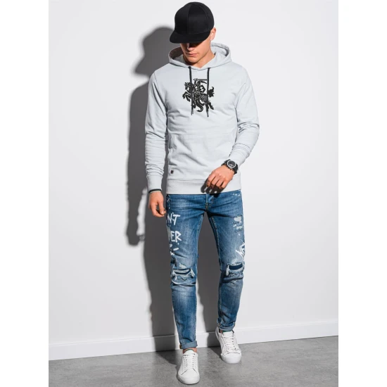 Pilkos spalvos džemperis su gobtuvu Vytis B1154 Premium