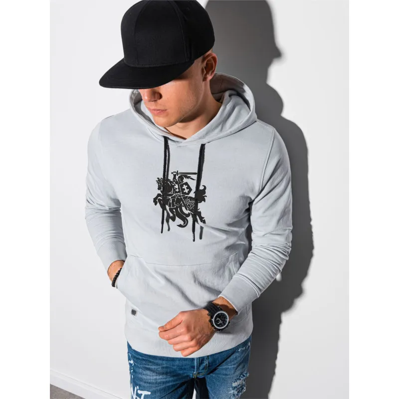 Gray sweater with a hood Vytis B1154 Premium