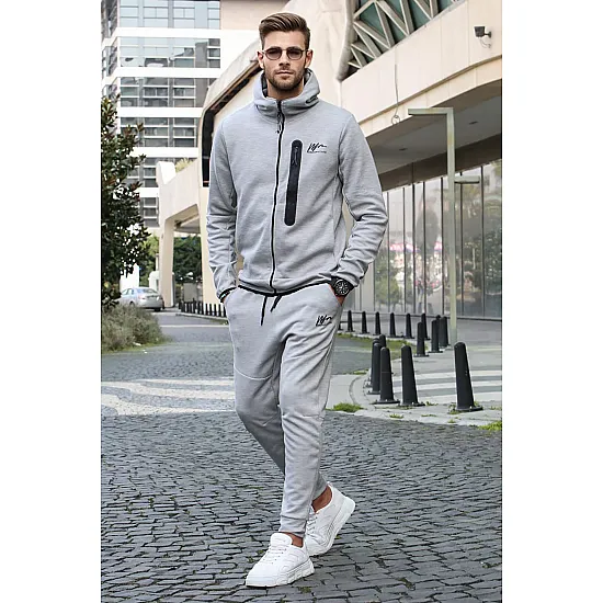 Pilkos spalvos vyriškas sportinis komplektas Turek PK5705