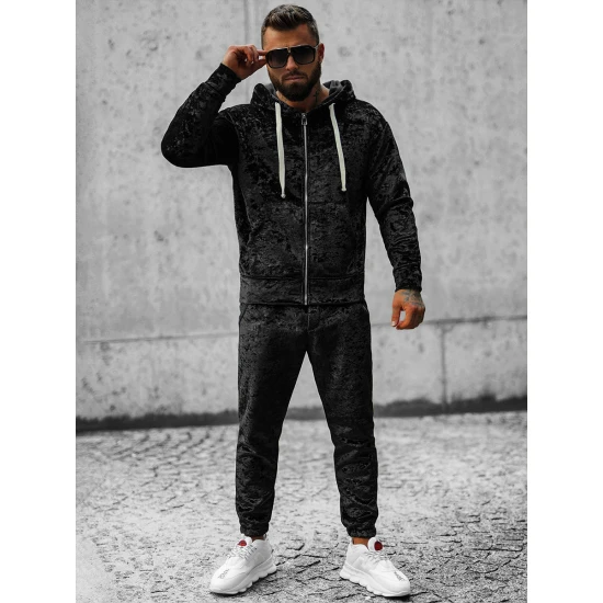 Juodas veliūrinis vyriškas komplektas Omilo O/D8123/9153